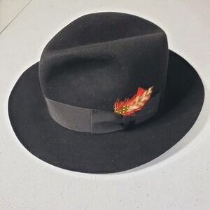 Miller Hats Black Felt Fedora 7 Custom Made Biltmore Men's Classic Hat